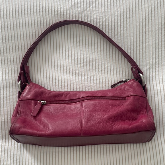 Apostrophe | Raspberry Leather Baguette Shoulder Bag - Picture 6 of 10